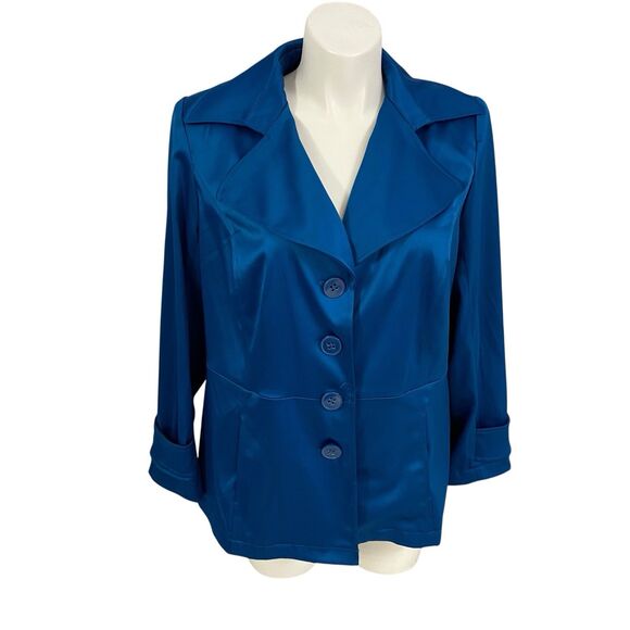 Lane Bryant Blazer Womens Sz 20 Blue Jacket Officecore Corpcore Career Boardroom - Picture 8 of 13
